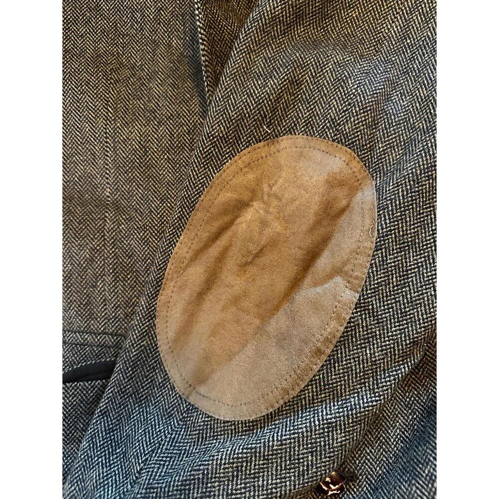 Pendleton Vintage Herringbone Tweed Blazer Leathe… - image 5